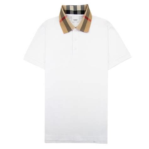 burberry weiss shirt|Cotton Polo Shirt in White .